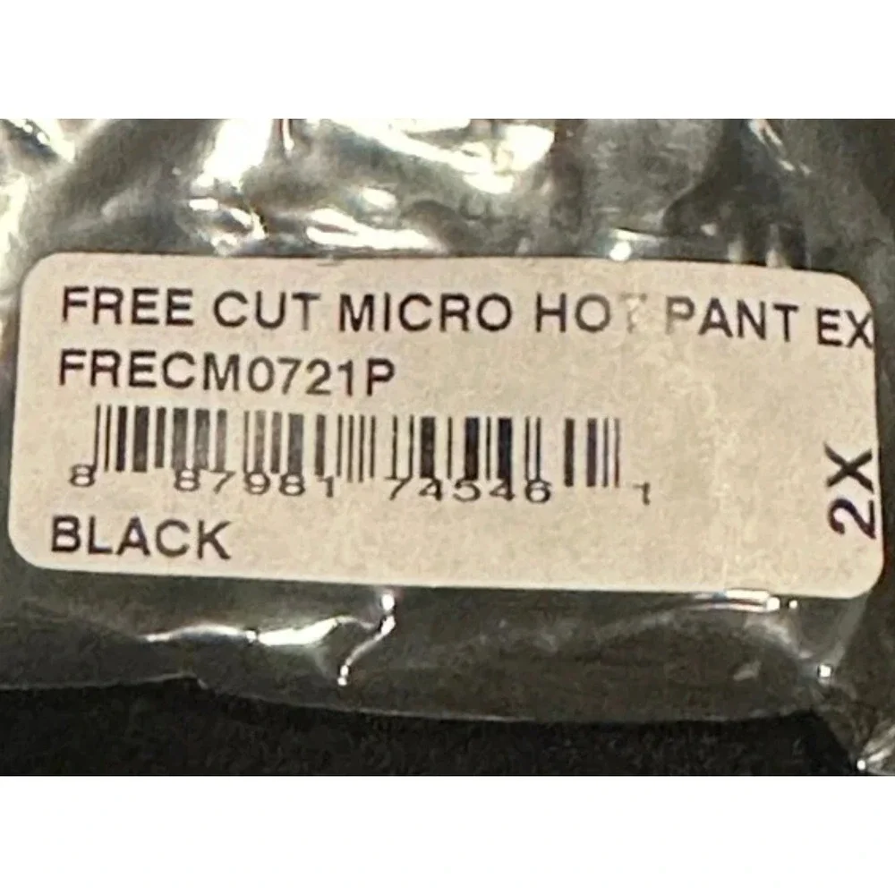 Cosabella‎ Free Cut Micro Hot Pant Black Seamless Laser Cut Briefs 2X FRECM0721P